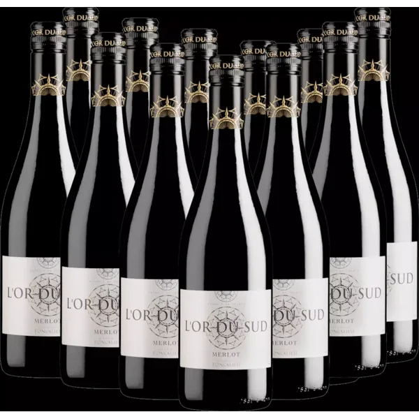 Coffret avantage vin 12 bouteilles - L'Or du Sud Merlot Pays d'Oc IGP - Les Vignobles Foncalieu