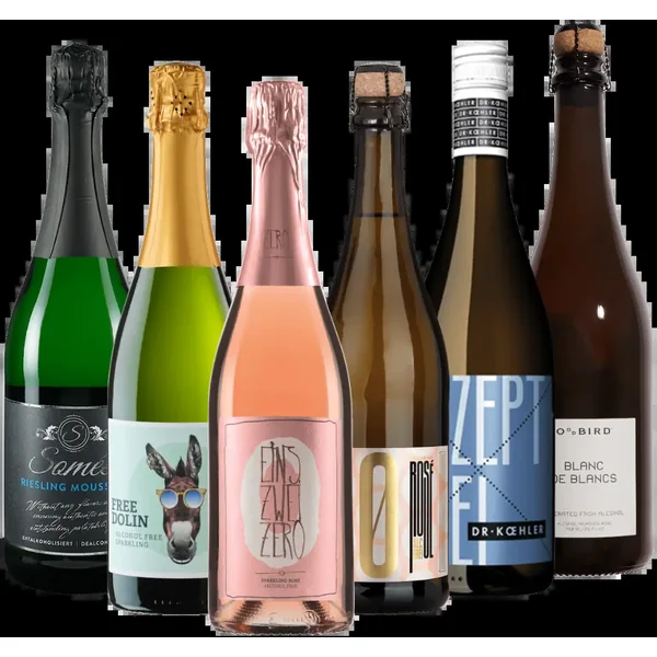 Coffret dégustation de 6 vins mousseux sans alcool – pétillant sans alcool tout au long de la journée