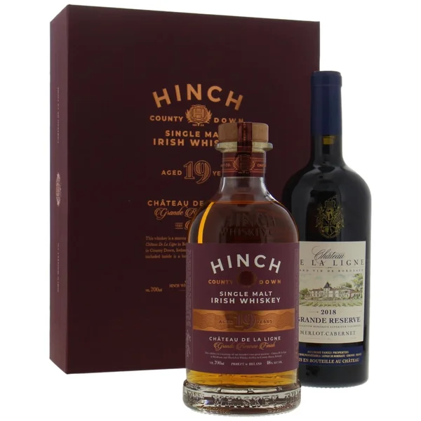 Hinch 19 Years Old Grande Reserve Finish Giftpack with Château De La Ligne Wine 48% NV
