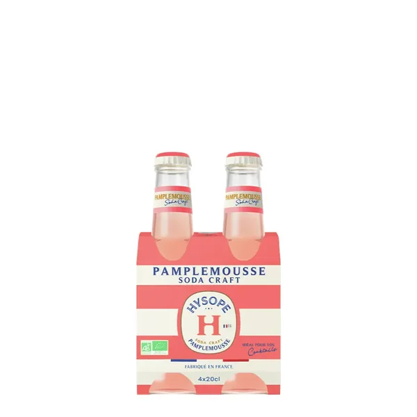 HYSOPE Soda Craft Pamplemousse pack de 4x20 cl Bio - 0.8 - France - Maison du Whisky